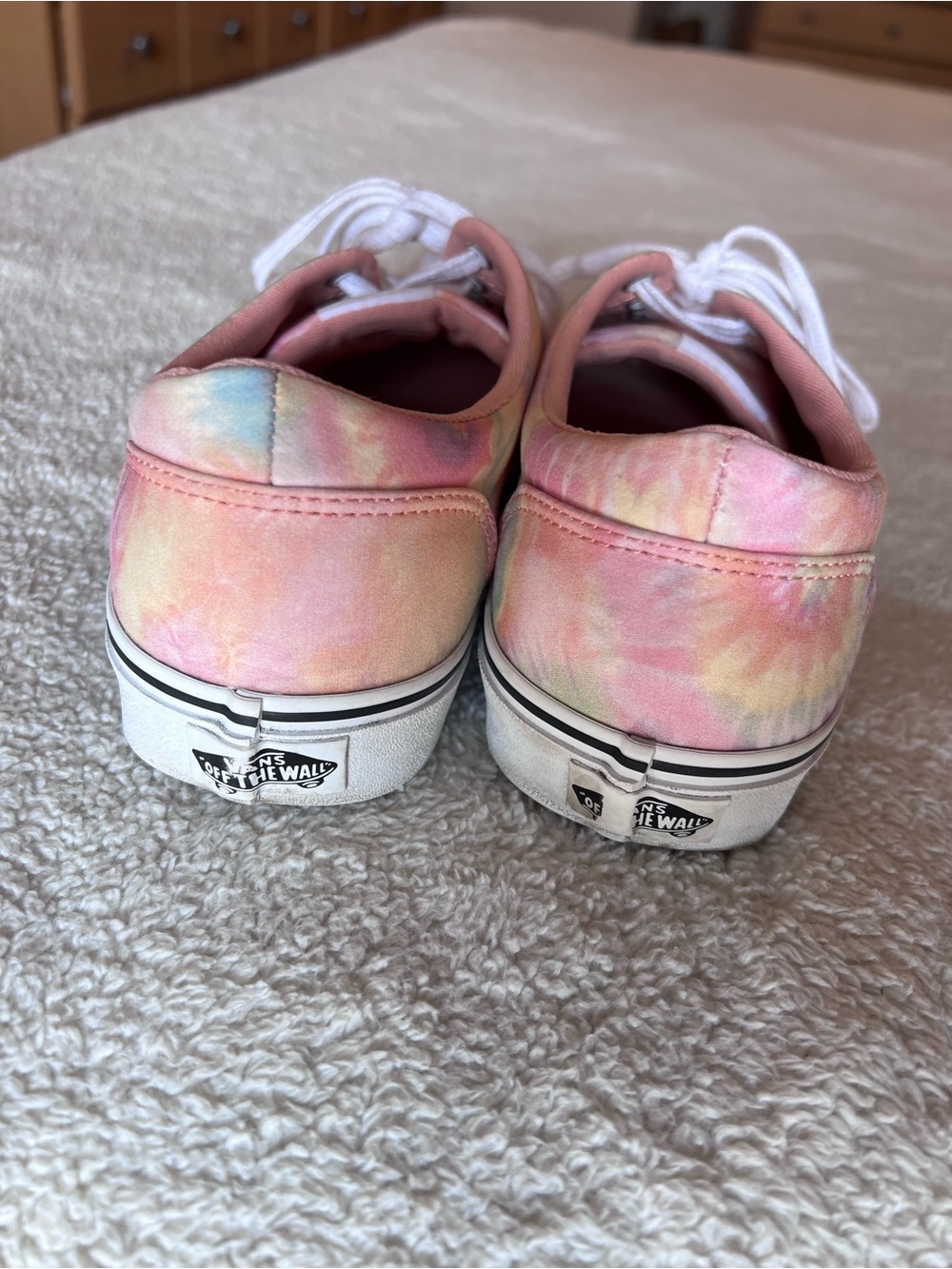 Vans Tie Dye Sneakers Pastel Pink Purple Yellow Canvas Low Tops - Picture 8 of 8